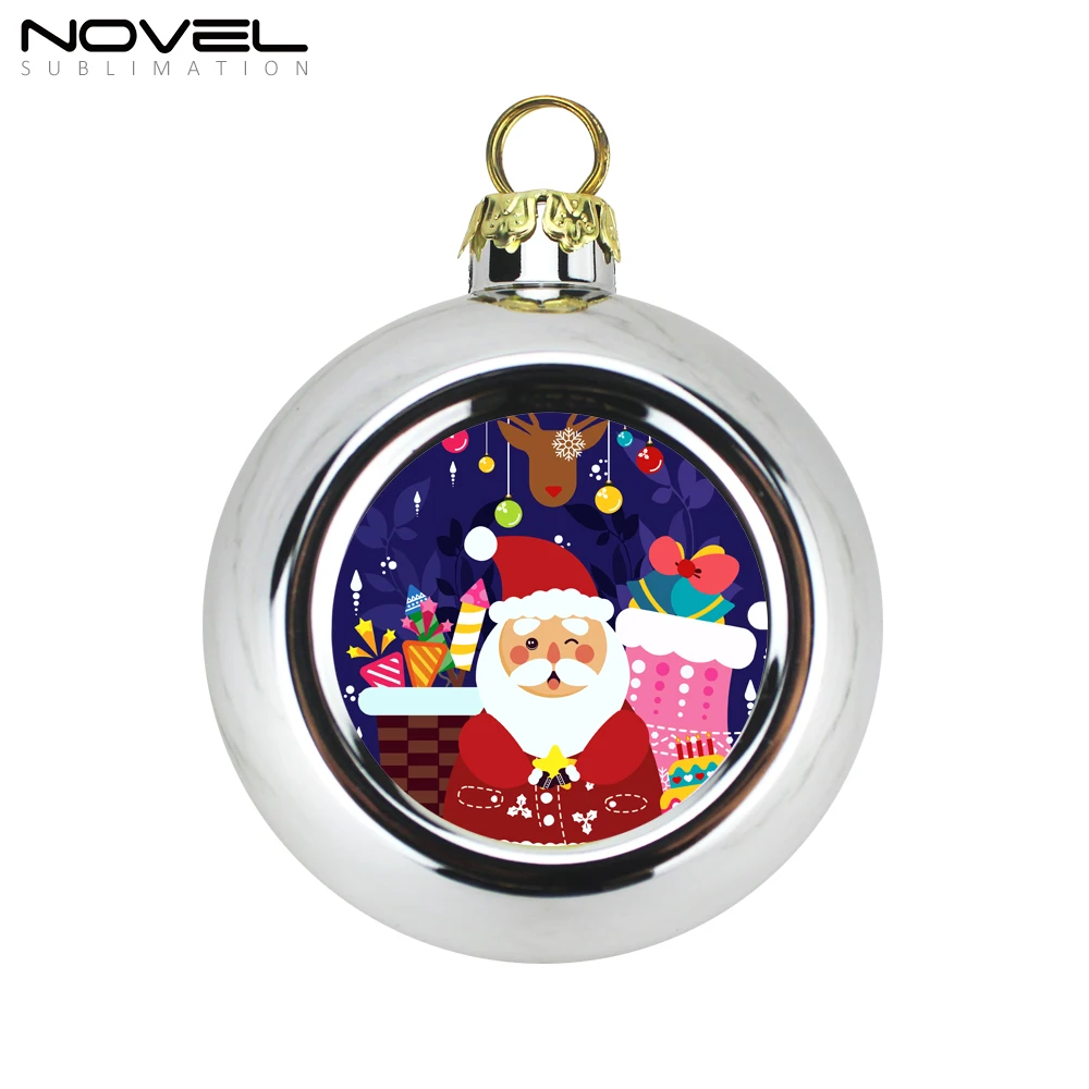 Popular Sublimation 8cm Plastic Christmas Ball Ornament