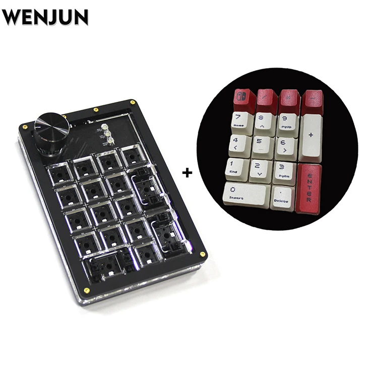 WENJUN 17Key Numpad LED Backlight with keycap VIA Programming Macro Function Hotswap Gateron 5Pin Hotswap smart pad Mechanical