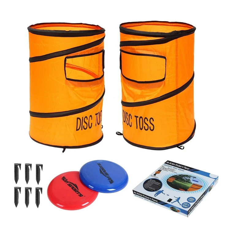 Saucer Target Folding Disc Dunk Backyard Garden Family Party Outdoor Sport Flying Disc Toss Game Set  For Kids And Adults