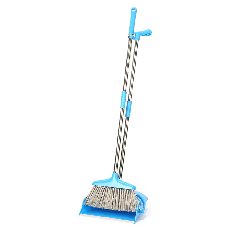 New Design Durable Material Plastic Household Cleaning Heavy Duty Dust  Broom And teeth design Dustpan Set