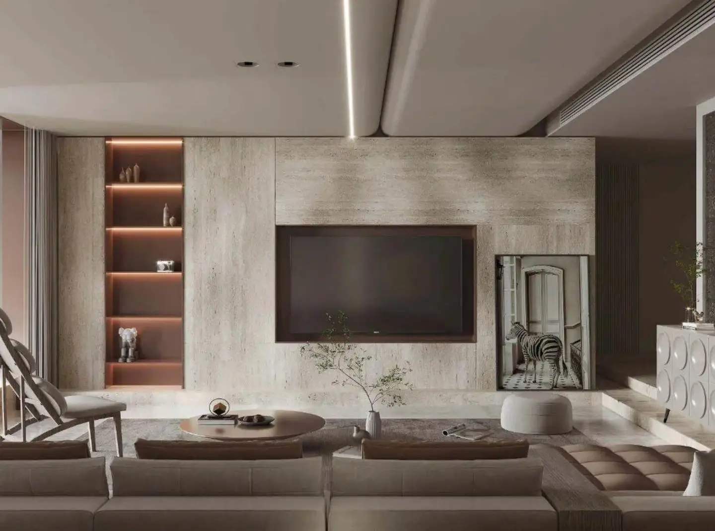 Living room furniture unit wooden wall mounted console stand modern tv cabine