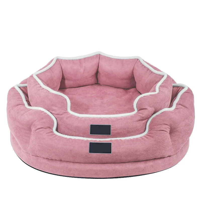Plush round pet bed winter warm soft comfortable machine washable luxury dog bed cat kennel Pet Bed