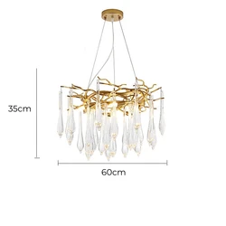 Luxury LED Clear Bubble Glass Chandelier Pendant Light Modern Rain Drop Chandelier