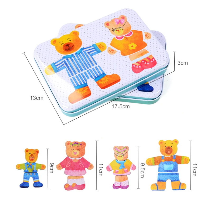 Wholesale Bear Family Dress Up Change Match Clothes Iron Box Educational Toys for Kids