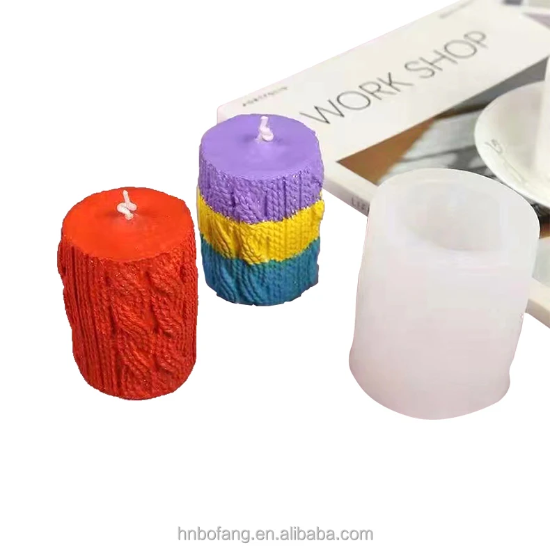 Цилиндрическая Резная свеча «сделай сам», 3D резные свечи для ароматерапии, силиконовая форма для свечей