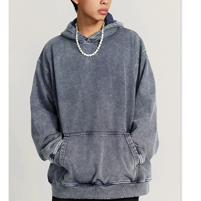 Heavyweight 450gsm Acid Wash, Hoodie Vintage High Quality Blank Custom Mens Hoodies/