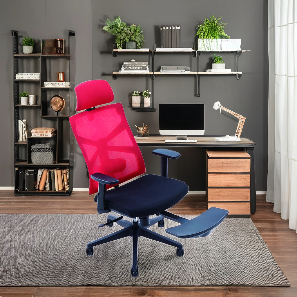 New Colorful Nylon Mesh Chair Office Chair with Silent Wheel Rotating Chair with footrest