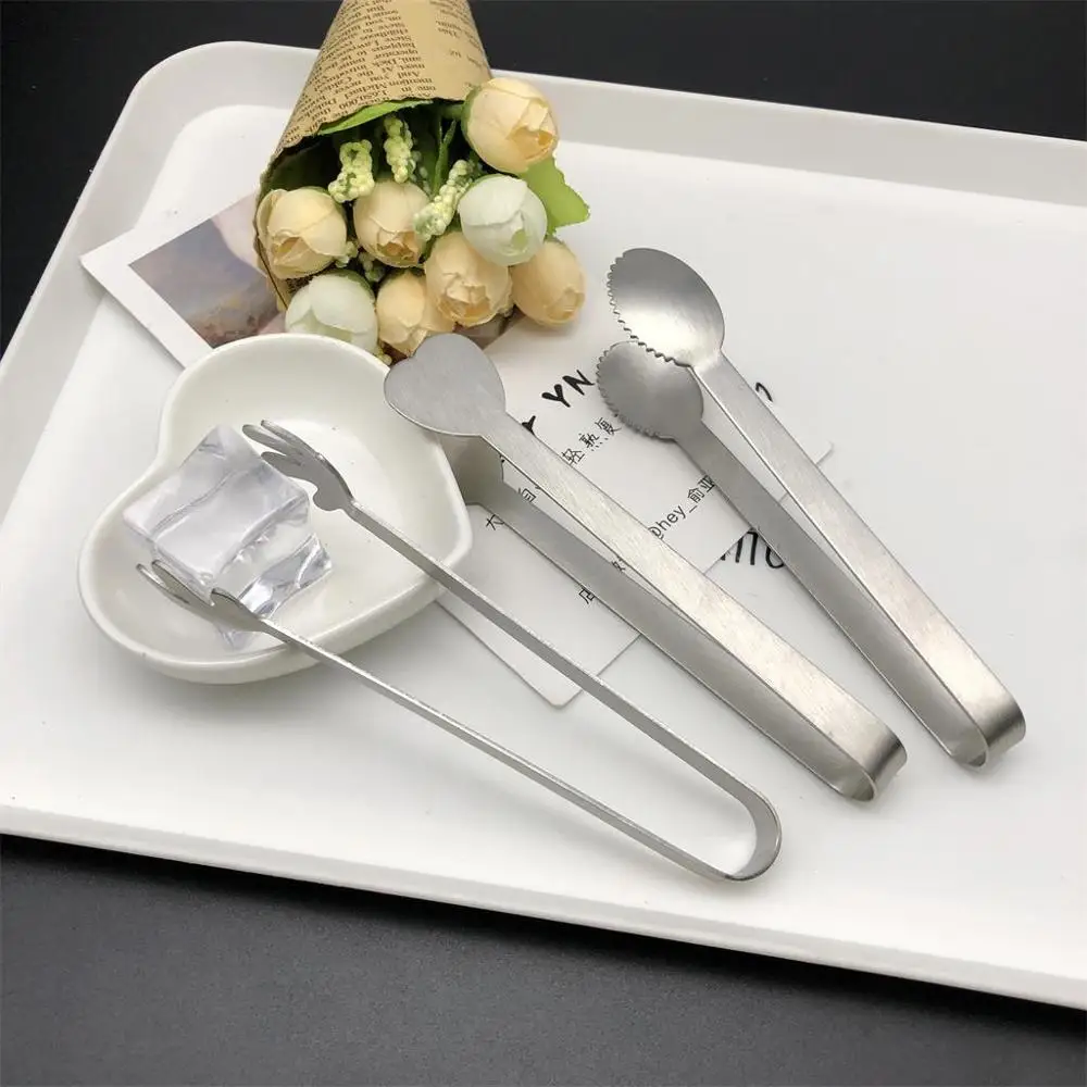Kitchen gadgets customized promotion gifts cheap mini long food tong BBQ sugar tong stainless steel ice tong