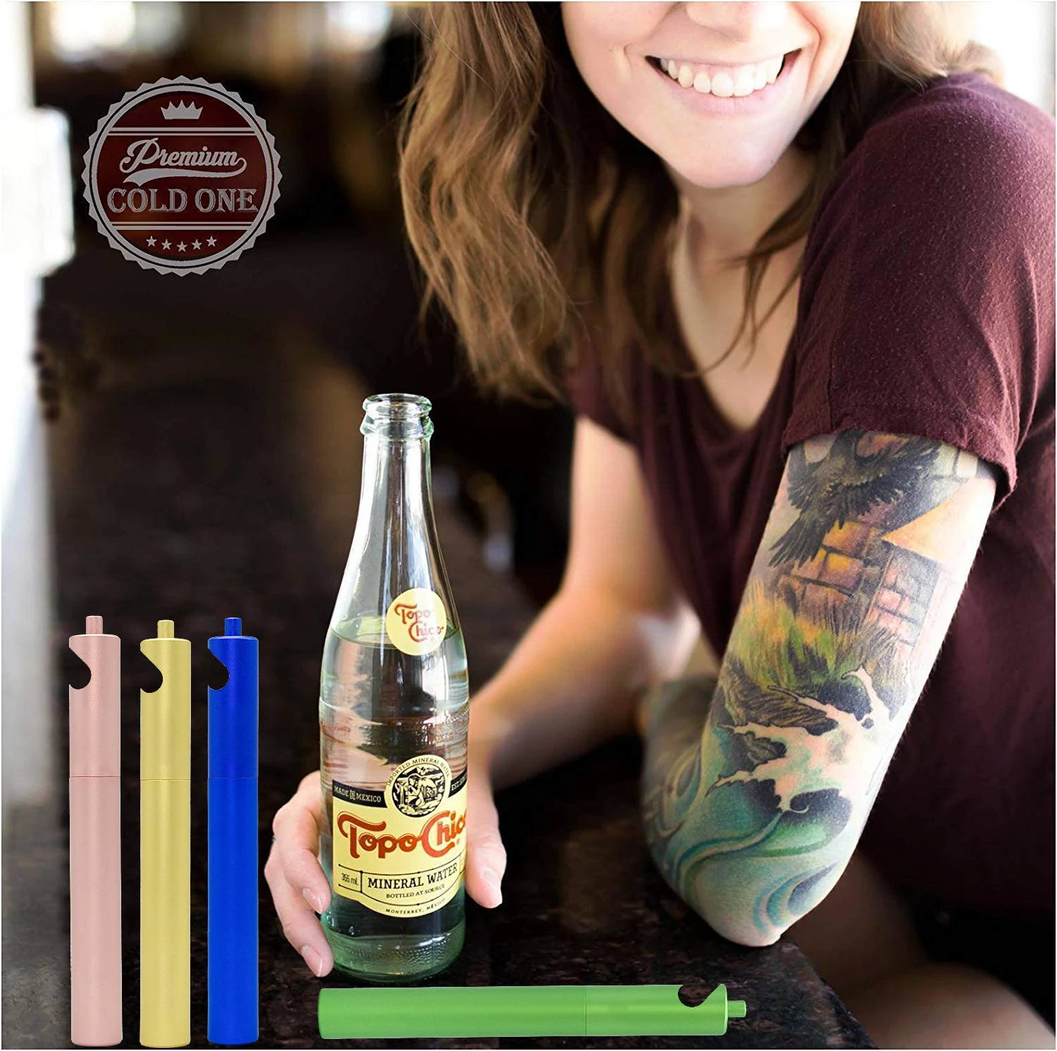 
2020 Beer Opener Stainless Steel Folding Telescopic Keychain Straws with Case Brush 