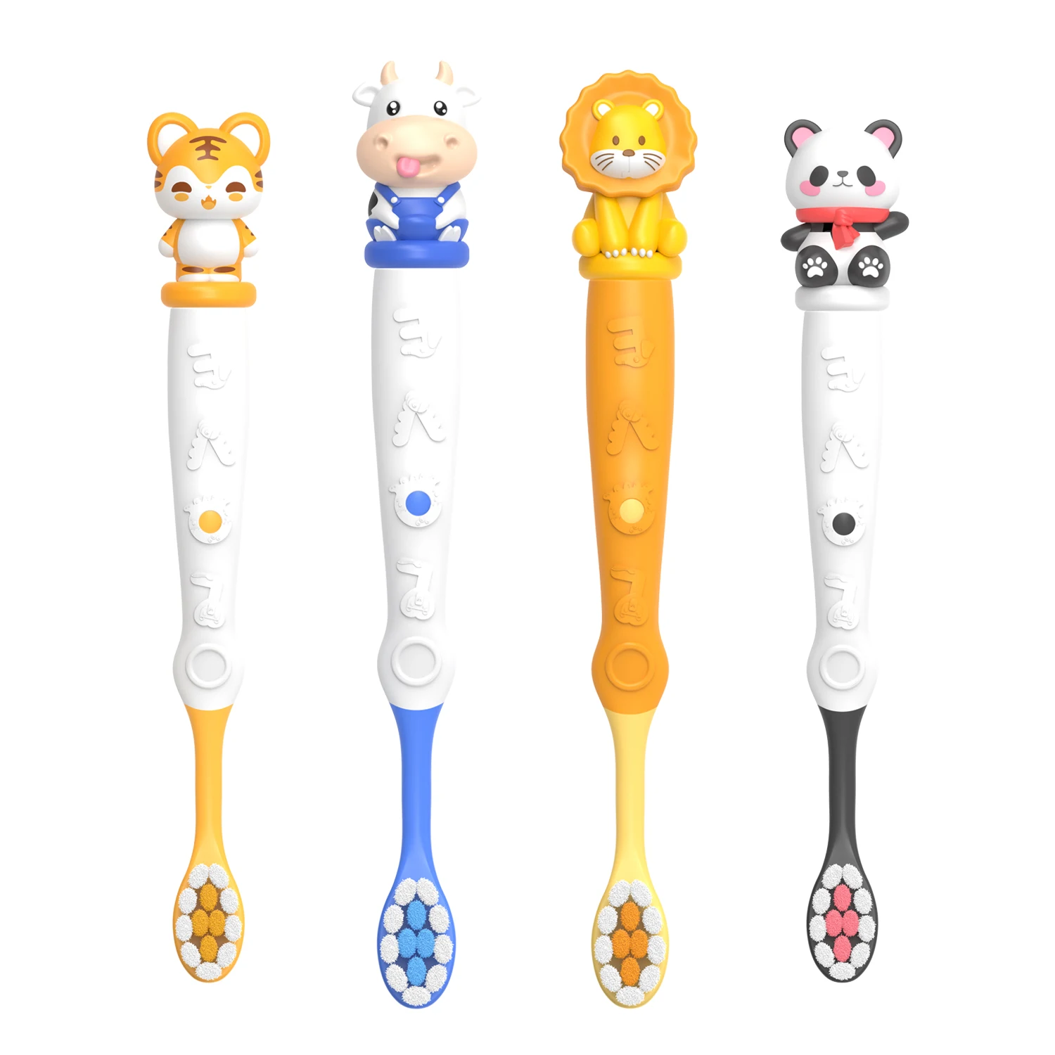 New Design Animal Cow Tiger Panda Lion Shape Child Toothbrush For Kid Cute Toothbrush Animal Toothbrush For Kids Tooth brush