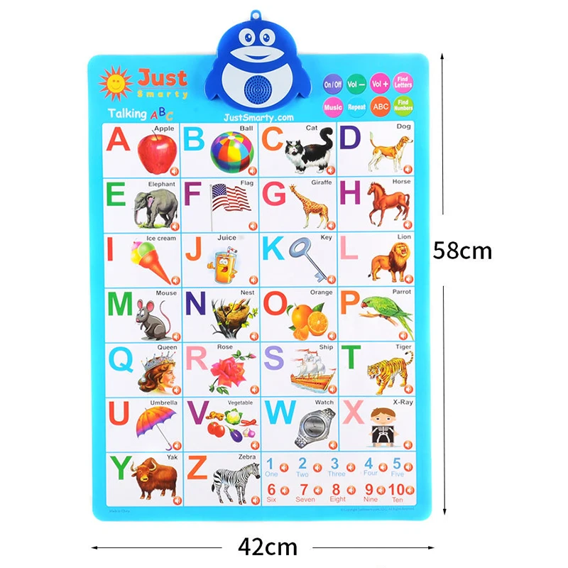 Hot Sale Interactive Custom Kid Toy Educational Bilingual Alphabet Talking Poster With English
