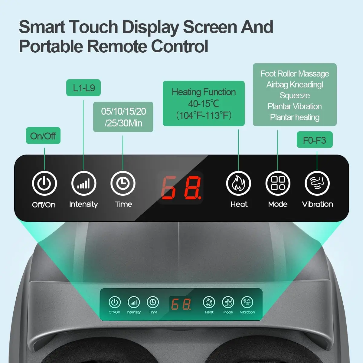 2024 Hot Selling Factory Outlet Shiatsu Roller Vibrating Foot Leg and Calf Massager Machine With Heating