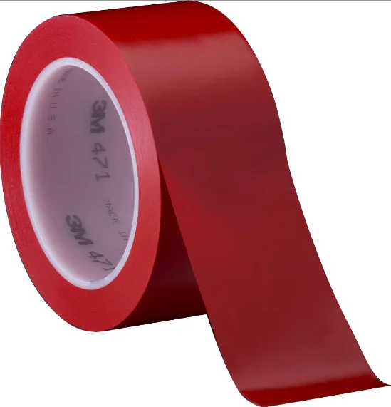 Hot Sale High Performance Strong Sticky Waterproof and Clean Removal Vinyl PVC Ground Safety Signs Masking Red Tape 3M 471