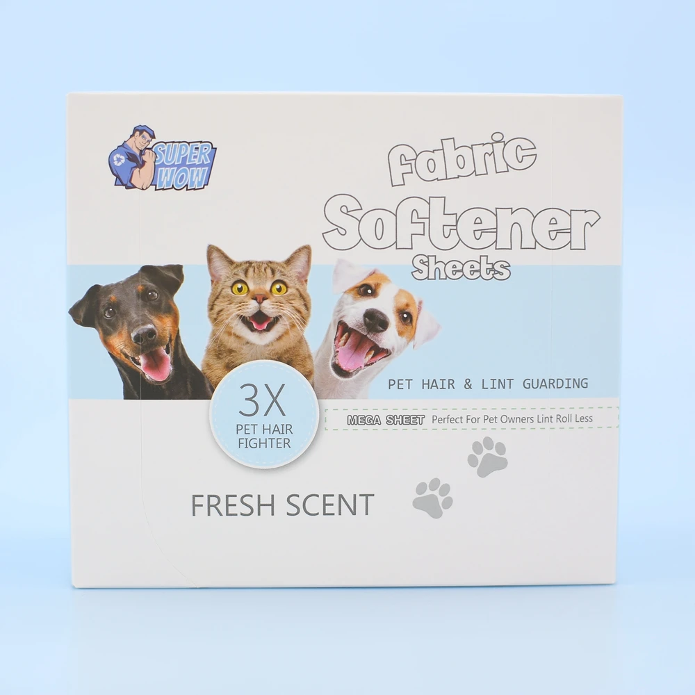 Customized Size Fragrant Softener Dryer Sheets Pet Using Remove Smell And Absorb Animal Hair Fabric Softener Dryer Sheets