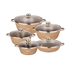 2022 алюминий, 10 шт., Высококачественная гранитная посуда, набор мраморных антипригарных кухонных принадлежностей