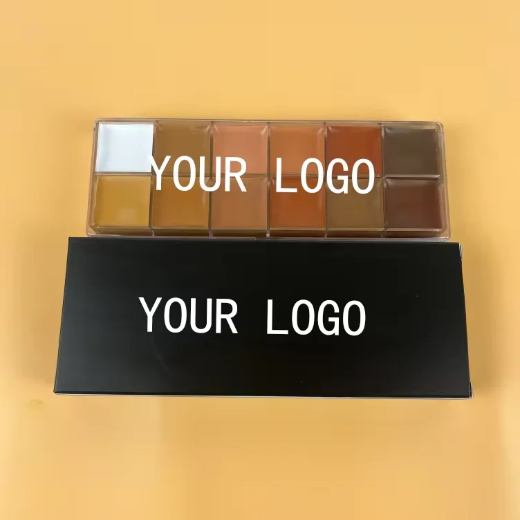 New 12-Color Natural Cosmetics Concealer Palette Mineral Makeup Contour Cream with Private Label Hot Sale Products