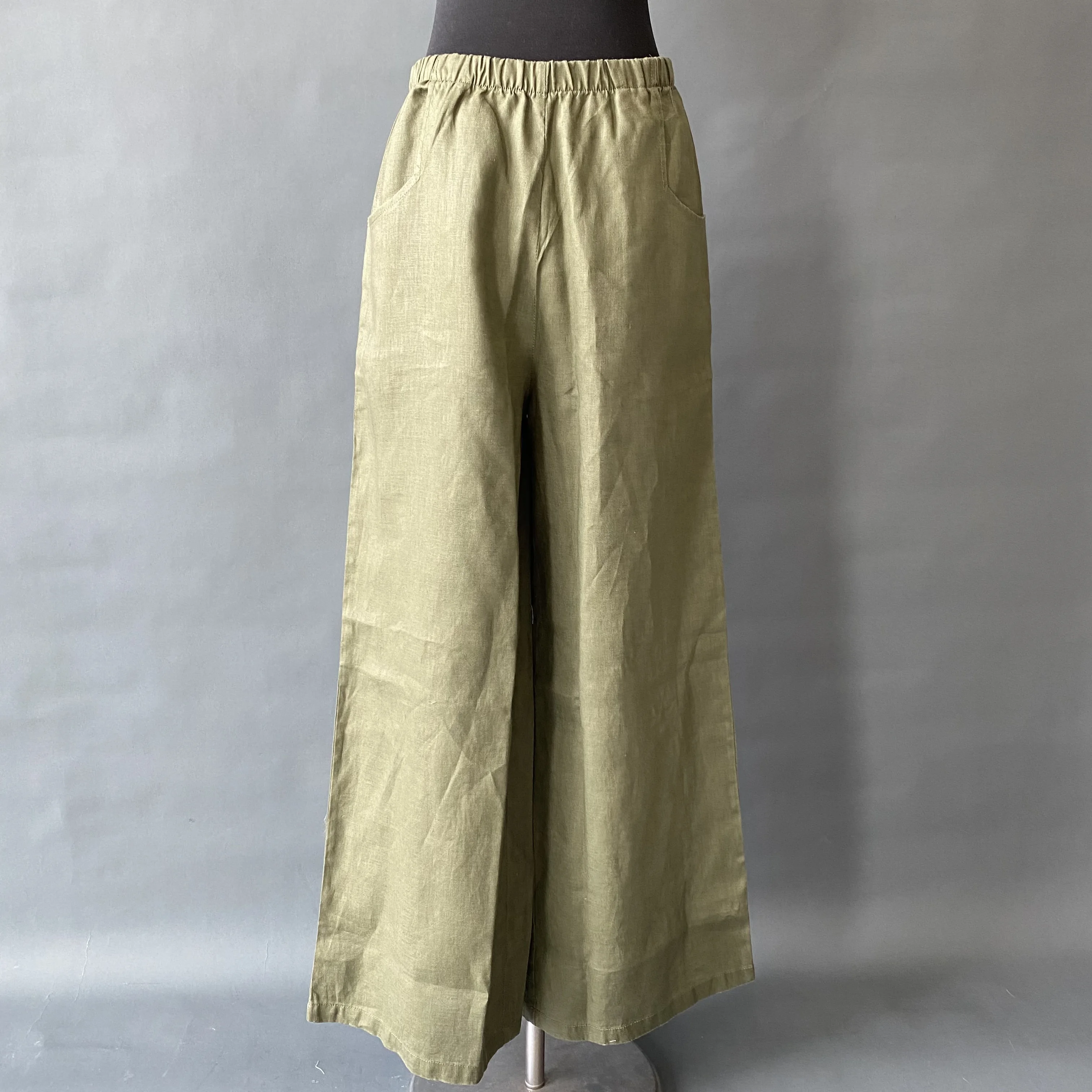100% linen women Wide Leg Pants linen pant