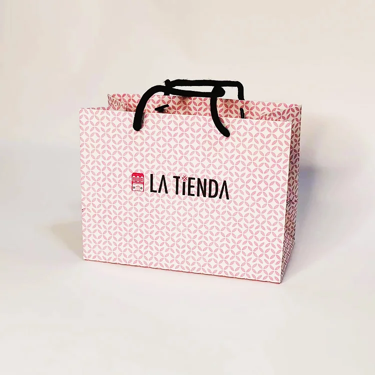 Custom Luxury Craft Gift Brown White Packaging  Printed Shopping Bag White paper Bags With Your Own Logo