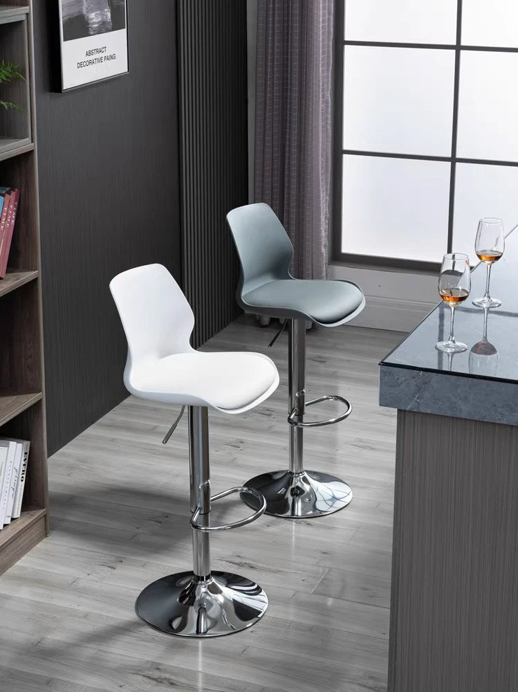 China Supplier Hot Sale Modern Swivel Kitchen High Bar Stool Height Adjust PP Plastic Bar Chair for Restaurant
