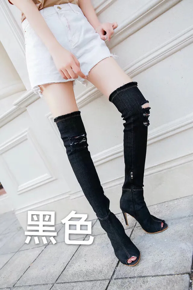 2022 New fish-mouth stiletto knee-high heel fashion design famous brand design  luxury fashion women boots  new design yiwu Suka