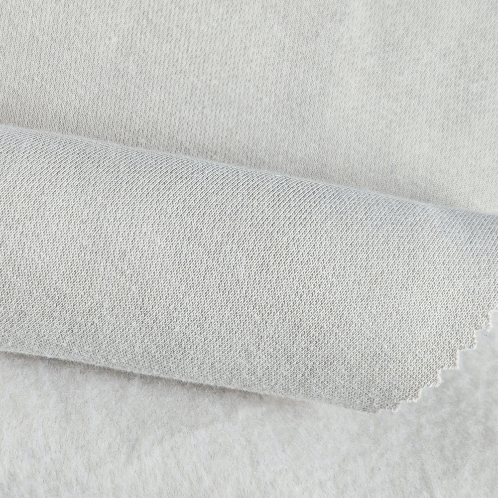 Custom Heavyweight Thermal Cotton Polyester TC One Side Brushed French Terry Fleece Fabric For Hoodies