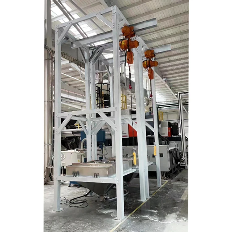 Jumbo Bag Unloader Machine/Big Bag Unloader PP PLA PET PC PVC plastic granules Bulk Ton Discharge Station