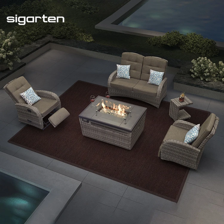 sigarden New Design Minimalist Style Gas Fire Pit Table Fire Pit Gas Table For Family Gatherings