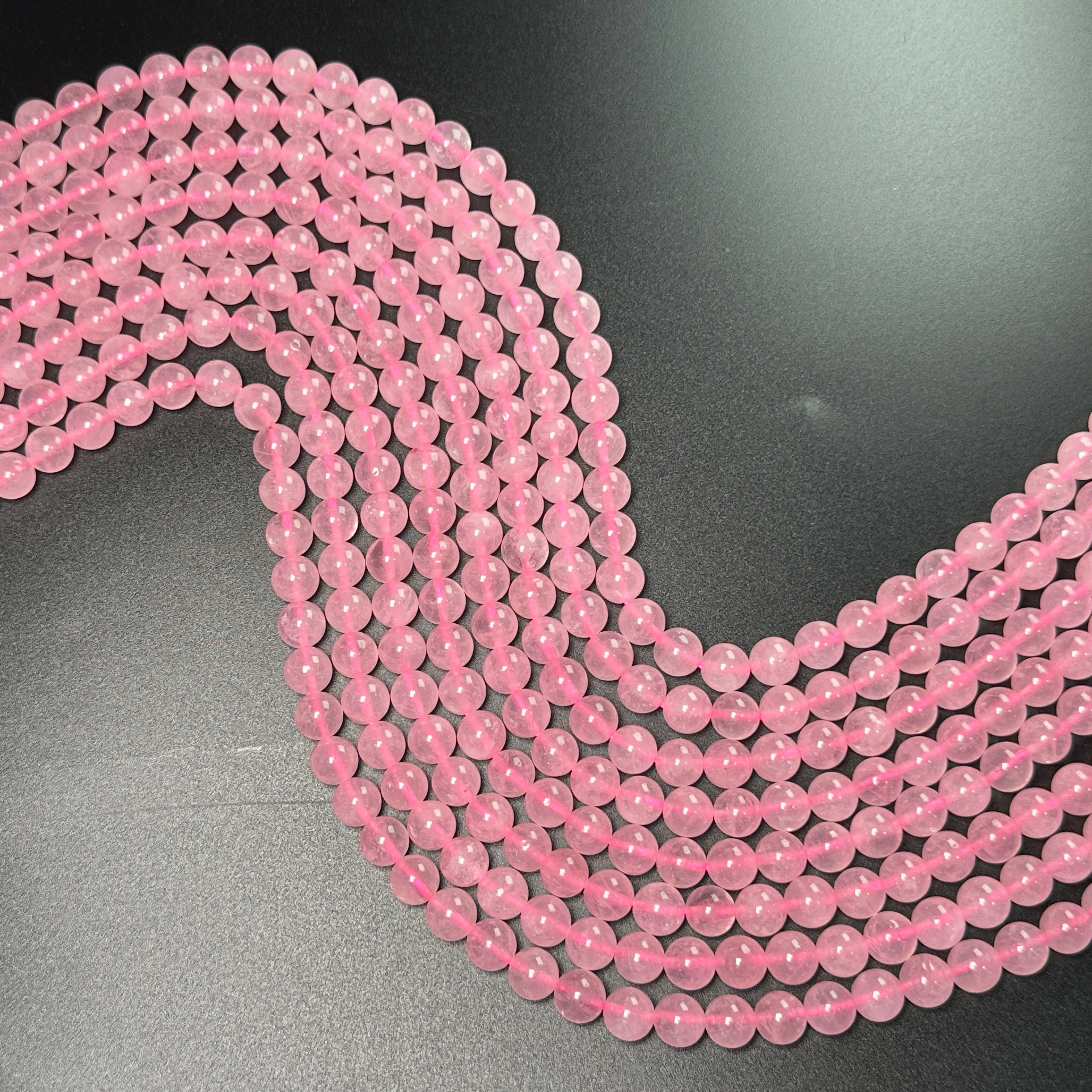 Best Natural 4mm 6mm 8mm 10mm 12mm Smooth Round Beads Rose Quartz for Bracelet