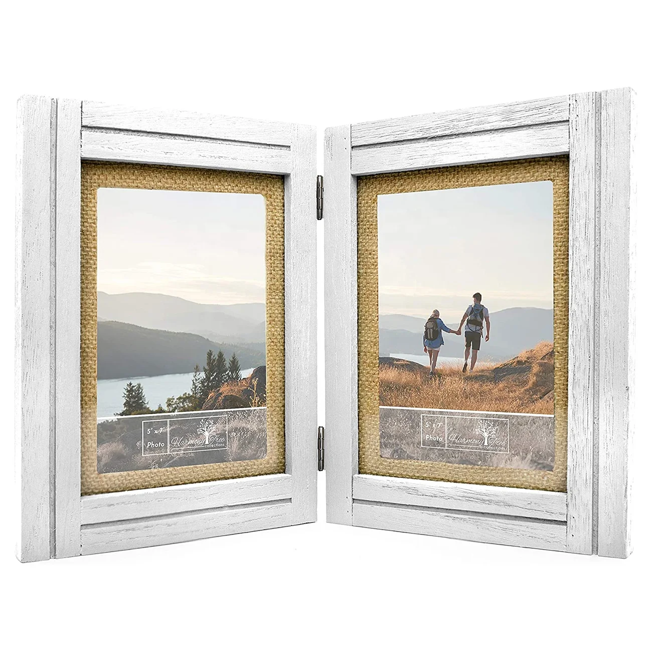 5x7 деревенские рамки для фотографий коврик из мешковины состаренный деревянный фермерский декор откидные двойные рамы вертикальные фотокронштейны