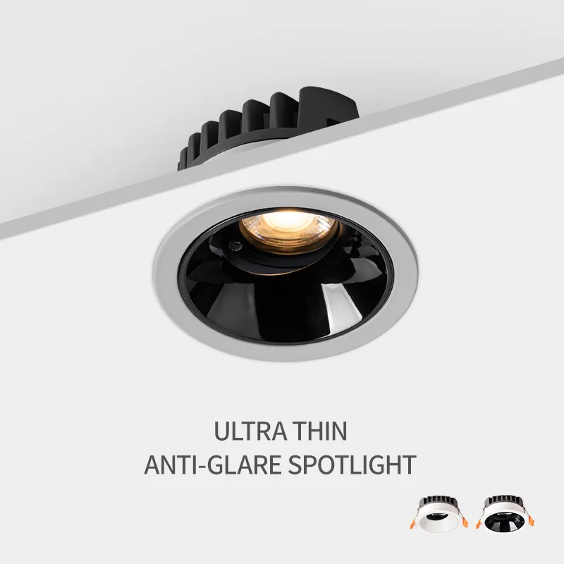 Aisilan  DALI dimmer  chrome  ultra slim  recessed spot lighting led downlight for hotel project