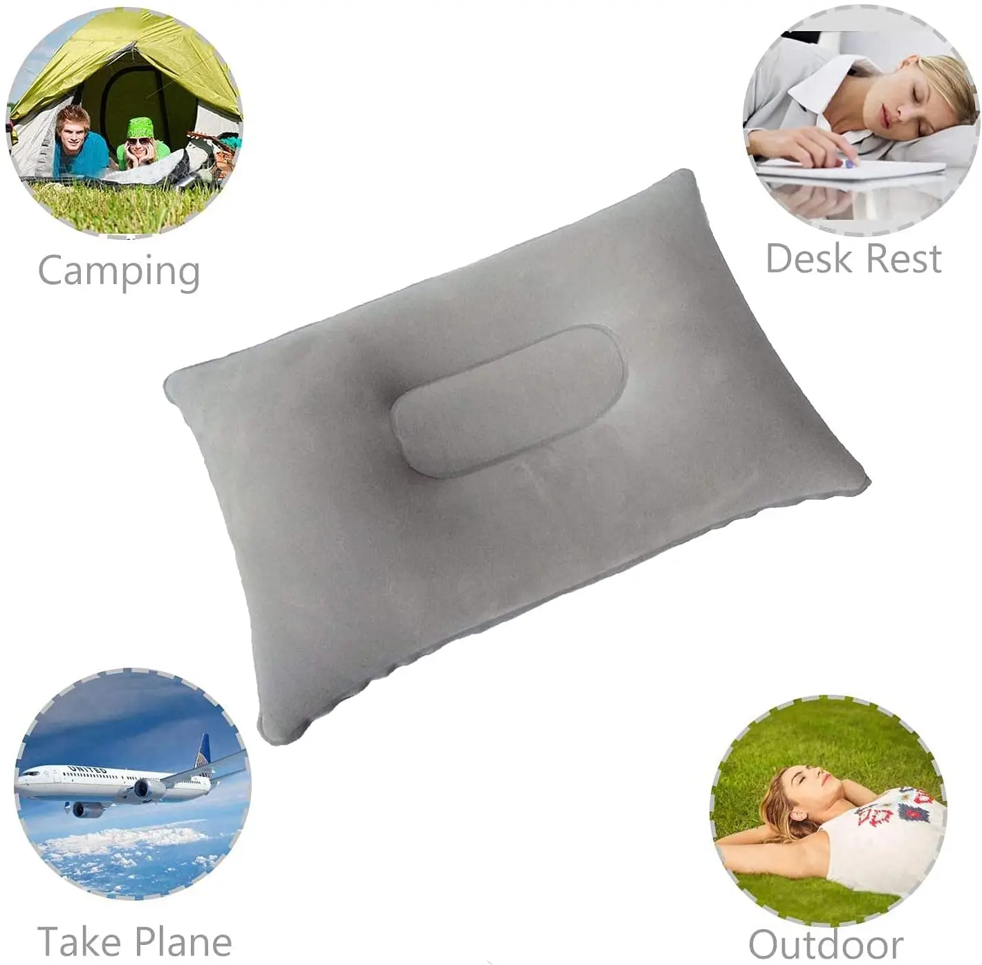 New Arrival 34*22cm Floding Air Pillows Lightweight Ultralight Inflatable Pillow For Sleeping Bedroom Airplane Hotel Camping