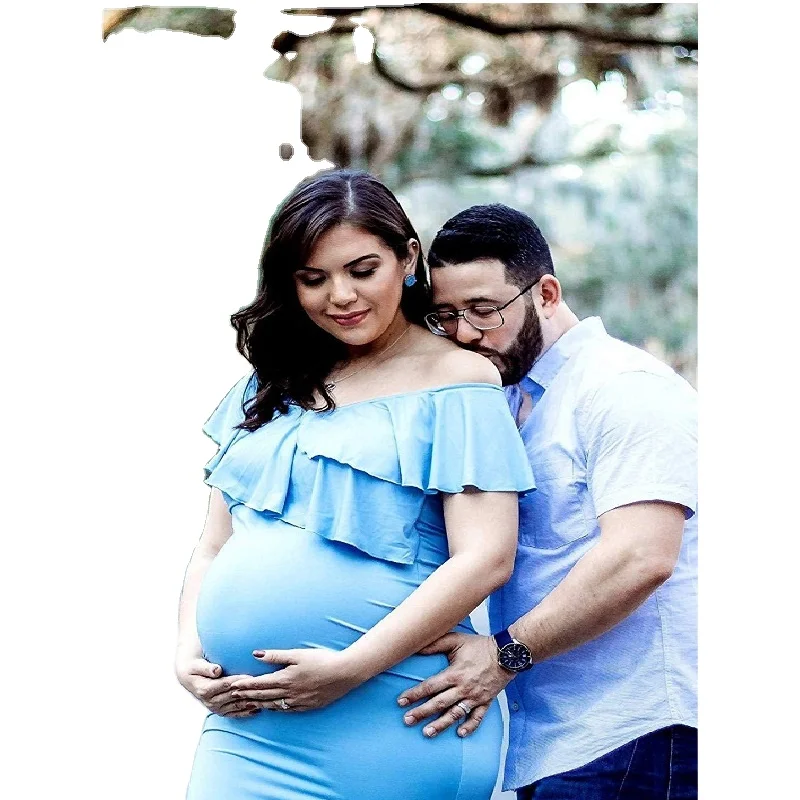 Мерсеризованный хлопковый гофрированный воротник рыбий хвост свадебное платье для беременных