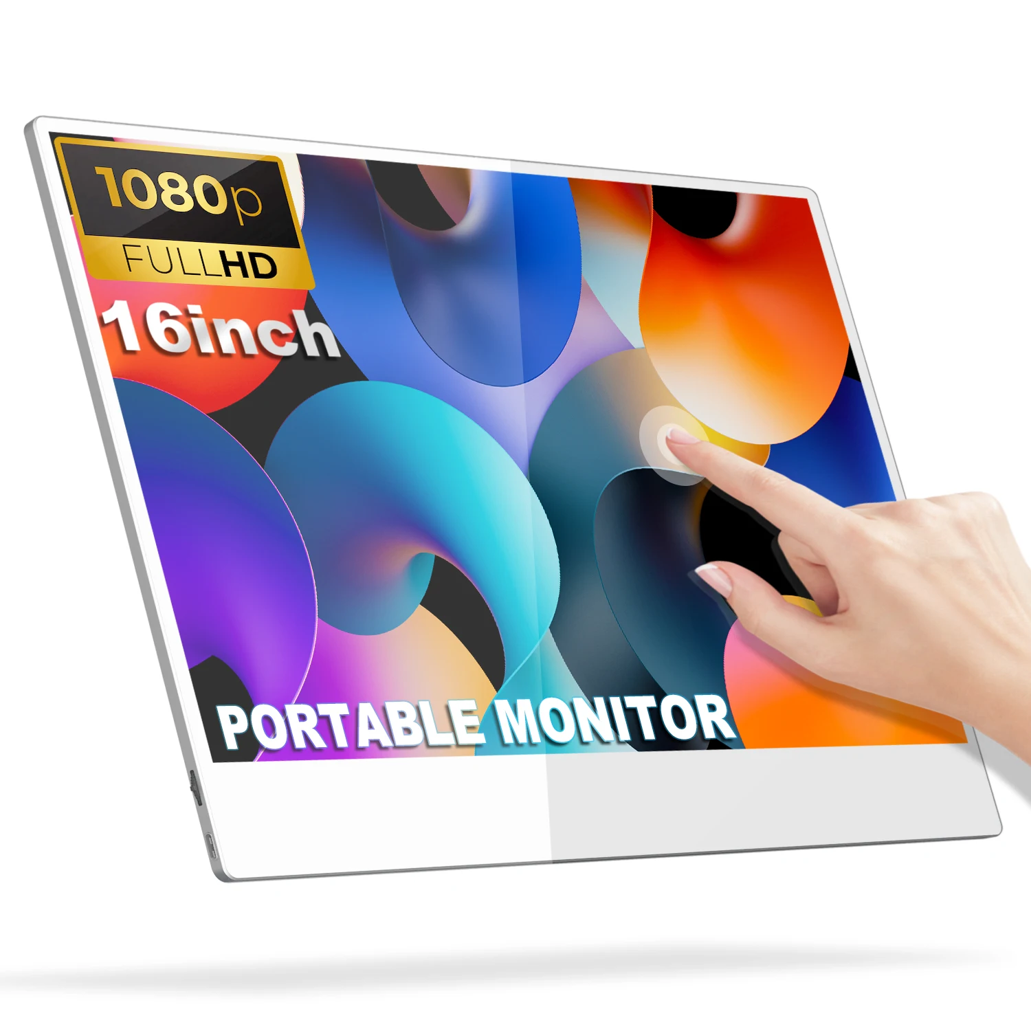 Thin Slim 16 inch FHD Portable Touchscreen PC Usb Monitor Delivers a Compact Lightweight Screen Portability LCD for Laptop
