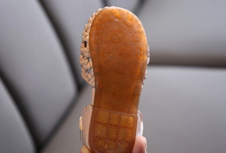 2022 Sandals Shoe Beach New Summer Girls Kids Wrap Heel Children Rubber Plastic Flat Feature