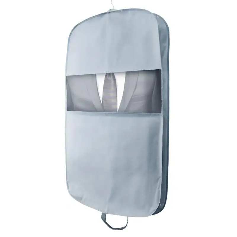 New Fashion Personalized Custom Printed Suit Cover Wedding Dress Dustproof Black Reusable Non-woven Garment Bag