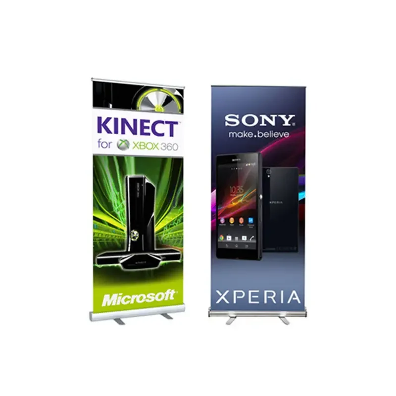 Customizable Digital Printing PVC Plastic Roll-Up Banner Stand for Advertising Various Models Including Card Box Magnetic Card