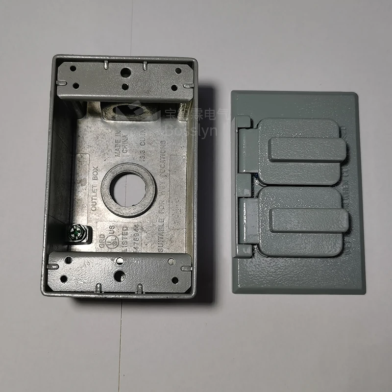 Electrical iron box wiring connection wall box with nema 5-20r receptacles duplex receptacle