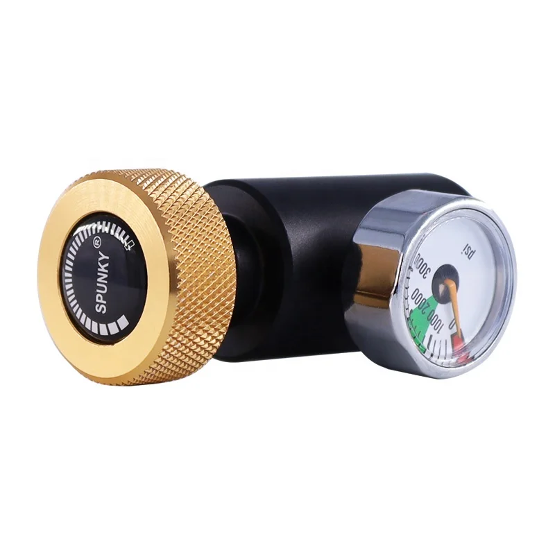 Paintball CO2 ASA Adapter On/Off with 3000psi Gauge