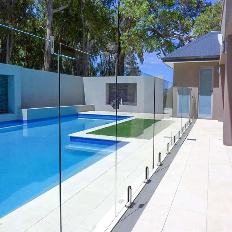 stair frameless glass railing fence design