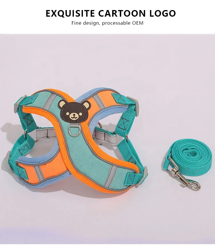 drop shipping pet harness and leash walk outdoors Soft Mesh Vest luxury Dog Harness Set