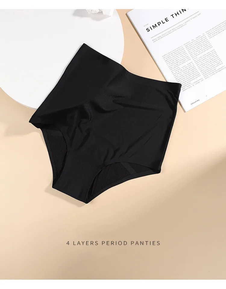 2022 Drop Shipping 4 Layer Leakpoof Customized Ladies Sexy High Waist Seamless Women Underwear Period Briefs Panties