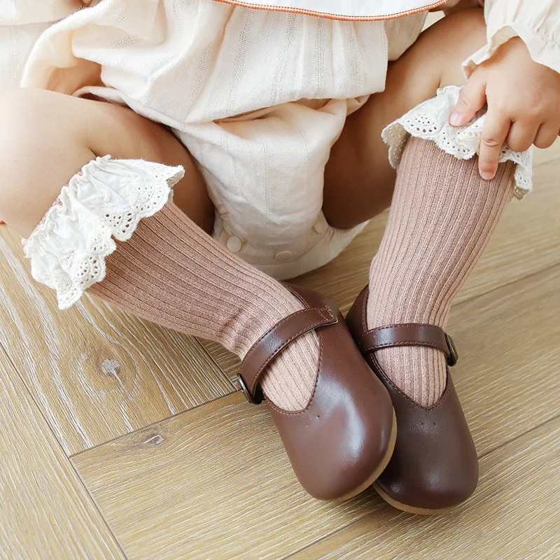 South Korea with the new autumn baby socks lace socks children in the tube socks glue non slip floor socks