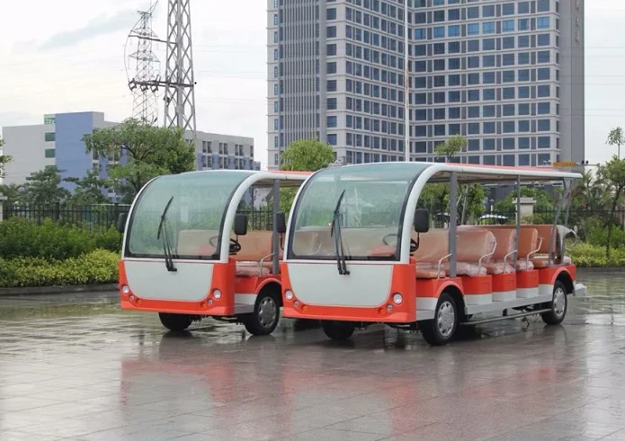 lowest price electric shuttle bus series made in China factory with reliable quality USA Curtis controller big capacity battery