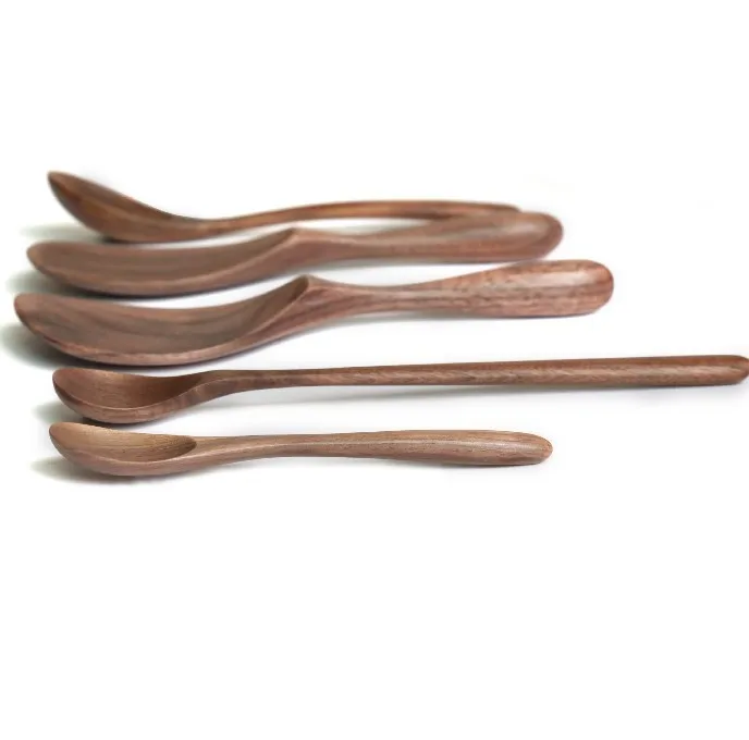 Natural black walnut tableware solid wooden rice spoon