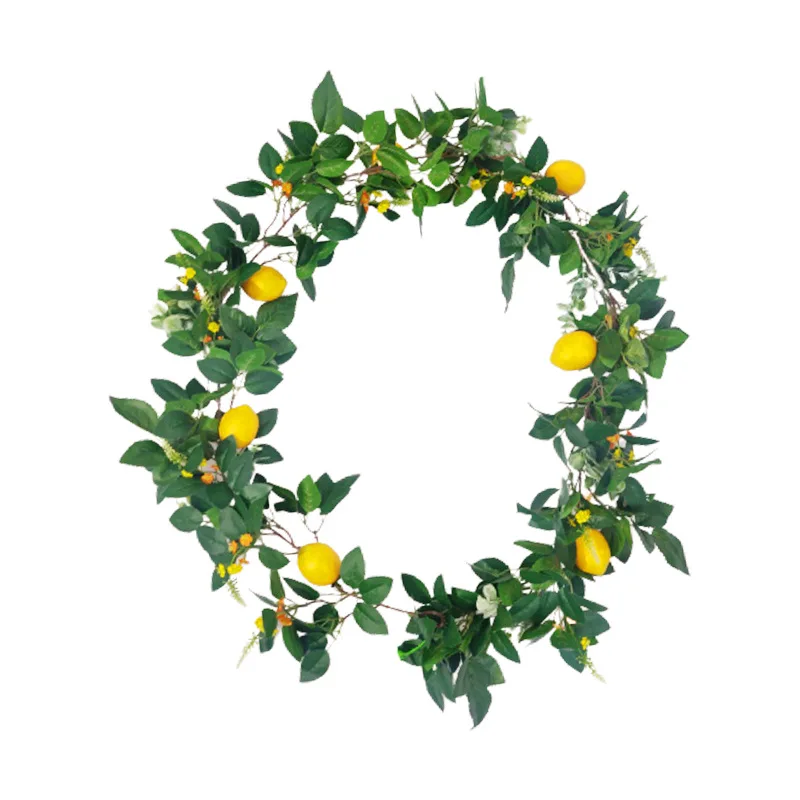 Wholesale Lemon Wreath Home Party Decorative 185CM Long Faux Fruit Garland Artificial Lemon Garland Vines