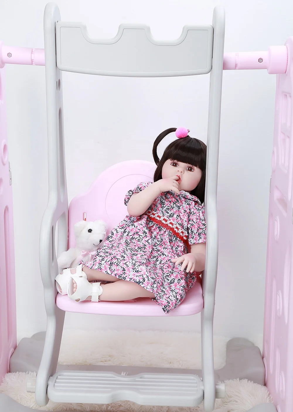 Large Size Christmas Costume Reborn Doll Painted Finished Newborn Wigs For Reborn Dolls Chubby  Reborn Toddler Dolls