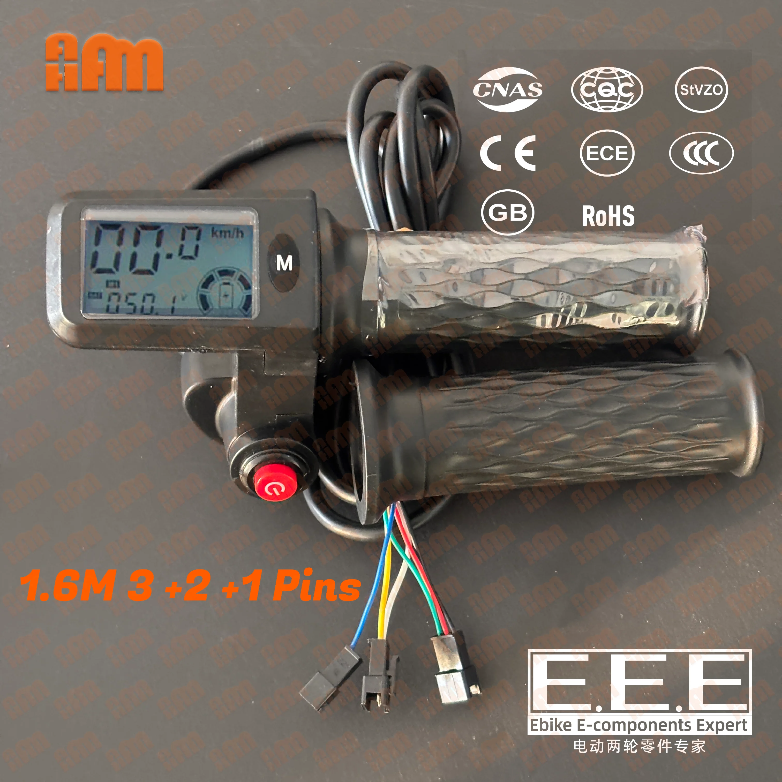 HOT 48V 60V 72V 3 gears waterproof Twist Throttle Accelerator For Electric Bike E Tricyle Scooter With LED Display And Power Key
