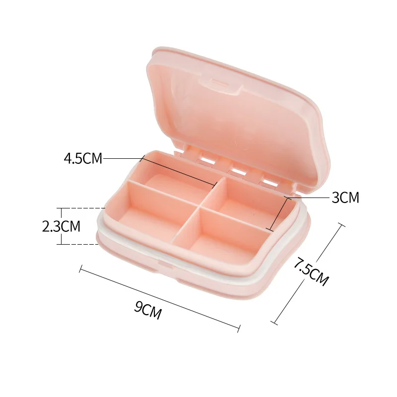 Mini 4 Compartments Plastic Pill Case Pocket Size Medicine Case Promotion Pill box