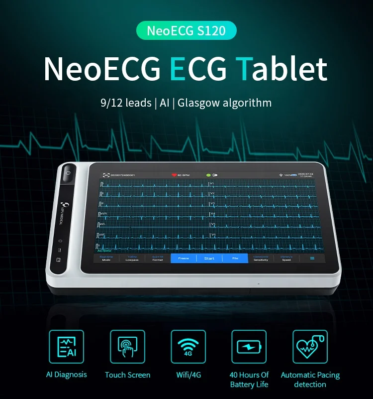 LEPU Portable EKG Machine ECG Machine with Analyzer 12 channel
