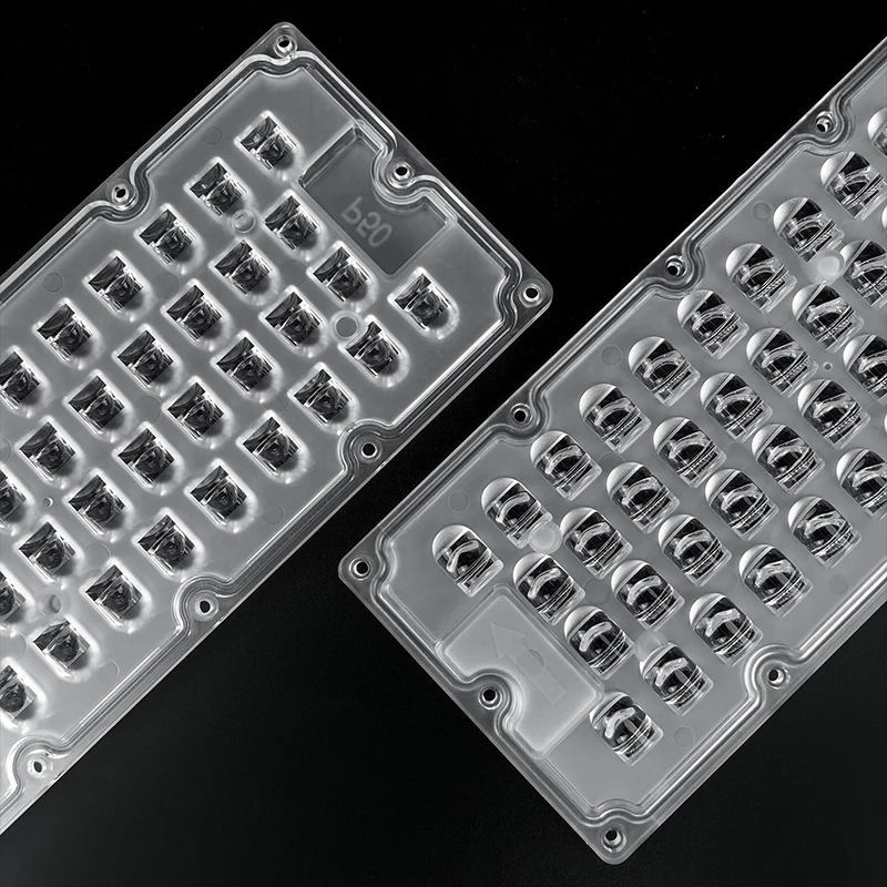 520*116MM Series Led Module Lens Array Single Bias 50 Degree Polarized Transparent Clear PC-UV Raw Material Street Light Lens